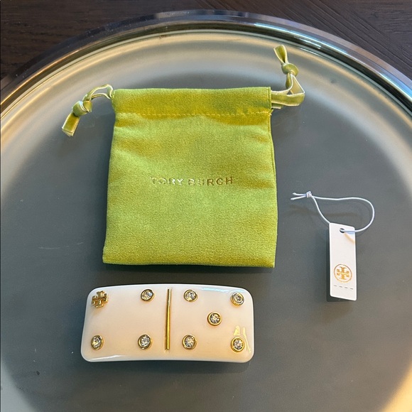 Tory Burch Accessories - Tory Burch Ivory Hair Clip with Gold Details FULL INCLUSION